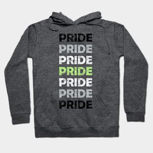 Agender Pride Flag Colors Repeating Text Design Hoodie